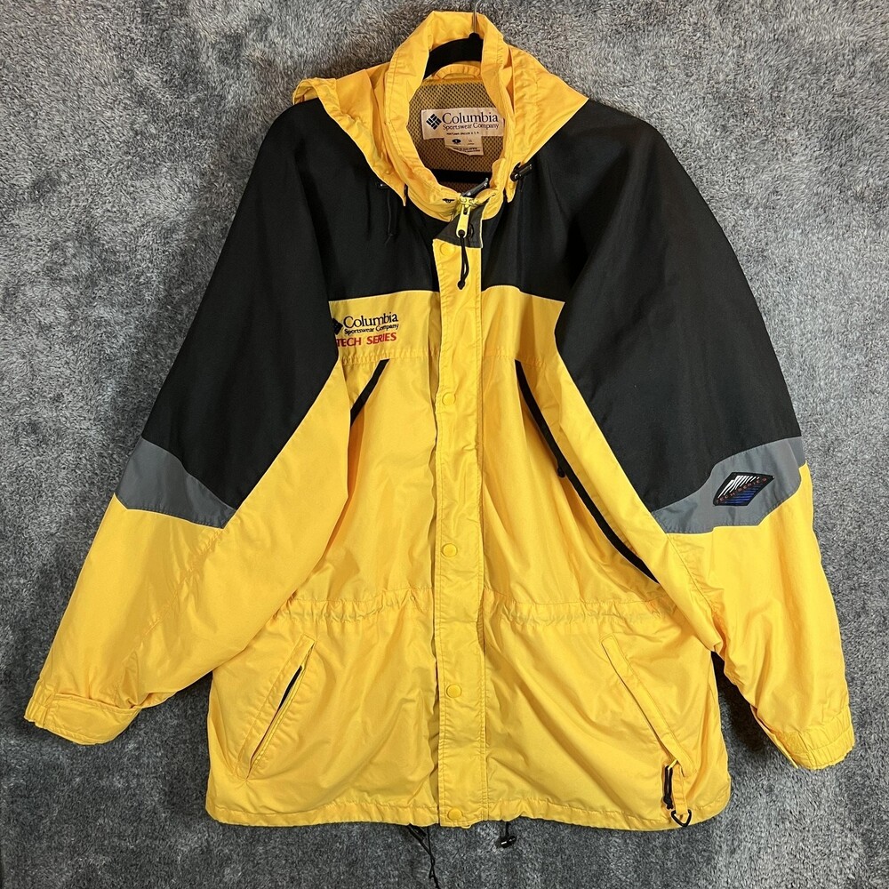 Columbia Jacket Mens Large Tech Series Hooded Windbreaker 90s